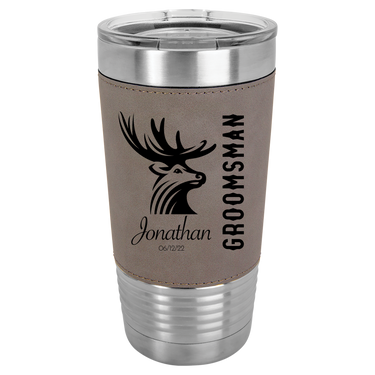 Personalized 20oz Leatherette Groomsmen Tumbler Gift